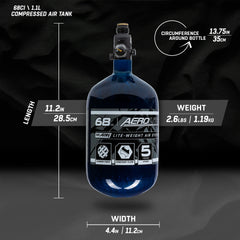 AeroLite Carbon Fiber Tank - 68ci / 4500psi - Blue