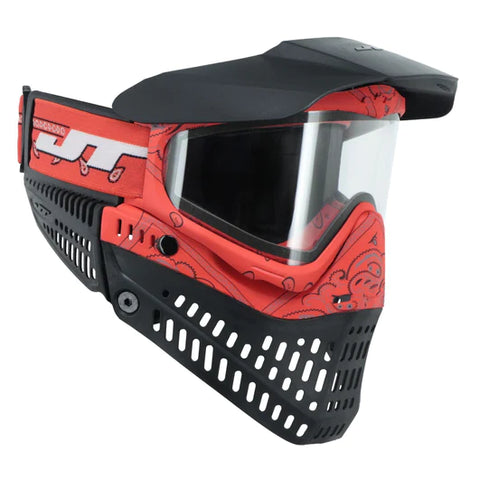 Bandana Series Proflex Paintball Mask - Red w/ Clear Lens