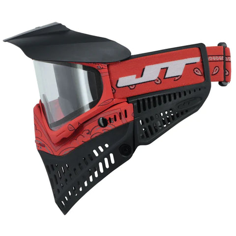 Bandana Series Proflex Paintball Mask - Red w/ Clear Lens