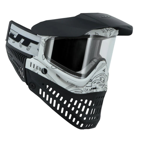 JT Bandana Series Proflex Paintball Mask - White w/ Clear Lens