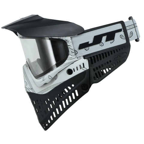JT Bandana Series Proflex Paintball Mask - White w/ Clear Lens