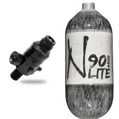 Ninja Lite Carbon Fiber 90/4500 Paintball Tank w/ Pro V3 Reg - Blackout